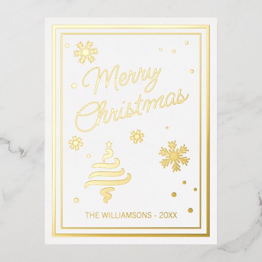 カスタムエレガント季節のごあいさつデザイン 箔シーズンポストカード (正面)