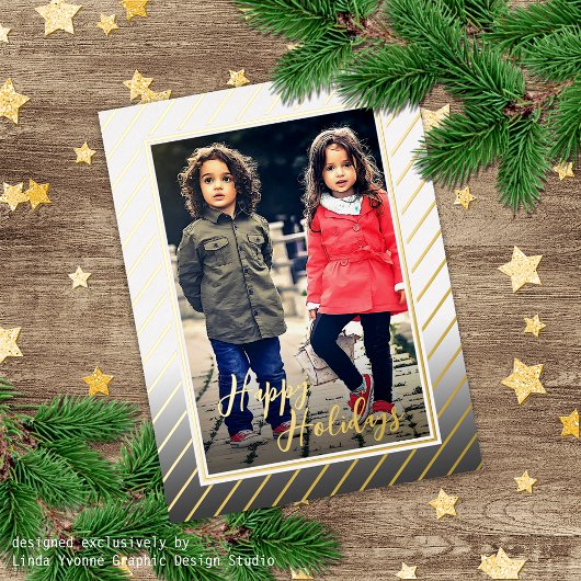 カスタムエレガント季節のごあいさつデザイン 箔シーズンポストカード