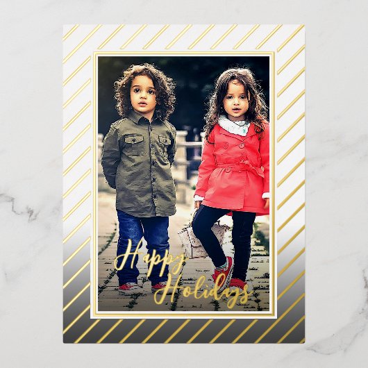 カスタムエレガント季節のごあいさつデザイン 箔シーズンポストカード (正面)