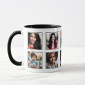 カスタムエレガント家族Friendsフォトコラージブラック マグカップ (左)