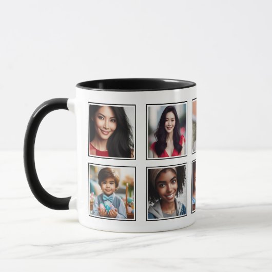 カスタムエレガント家族Friendsフォトコラージブラック マグカップ (左)