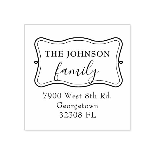 カスタムエレガント差出人住所 ラバースタンプ (インプリント)