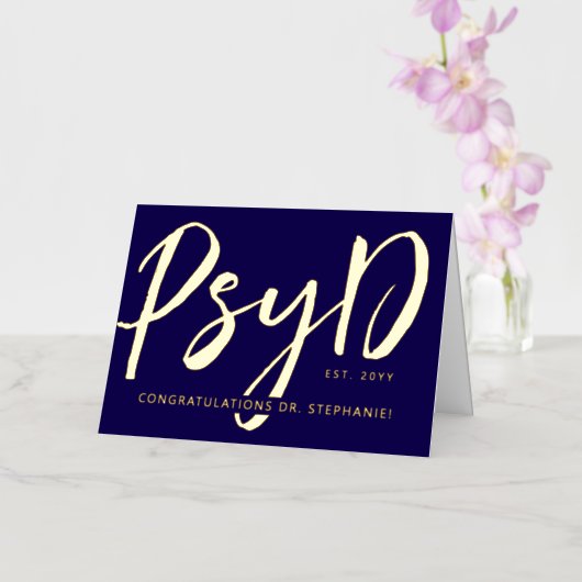 カスタムエレガント心理学モダン医 箔グリーティングカード (蘭)