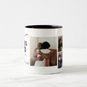 カスタムエレガント最高の賞与パパever Photo collage ツートーンマグカップ (中央)