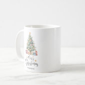 カスタムエレガント水の色クリスマスツリー コーヒーマグカップ (正面左)