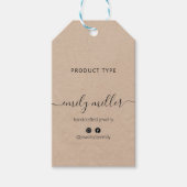 カスタムエレガント素朴書の台本のつるラベル ギフトタグ (正面)