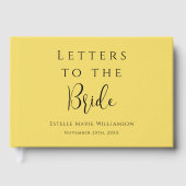 カスタムエレガント花嫁へのバター黄色い文字 ゲストブック (正面)