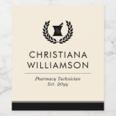 カスタムエレガント薬局技術卒業 ワインラベル (シングルラベル)