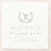 カスタムエレガント薬局技術職員 ガラスコースター (裏面)