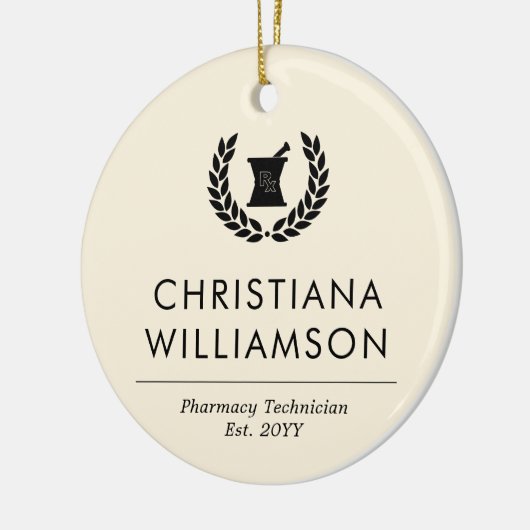 カスタムエレガント薬局技術職員 セラミックオーナメント (左)