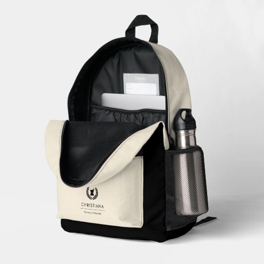 カスタムエレガント薬局技術職員 プリントバックパック (裏面右端 (見開き))