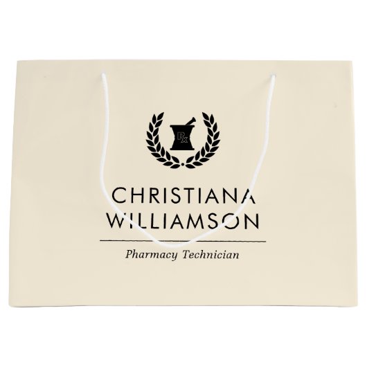 カスタムエレガント薬局技術職員 ラージペーパーバッグ (正面)