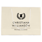 カスタムエレガント薬局技術職員 ラージペーパーバッグ (裏面)