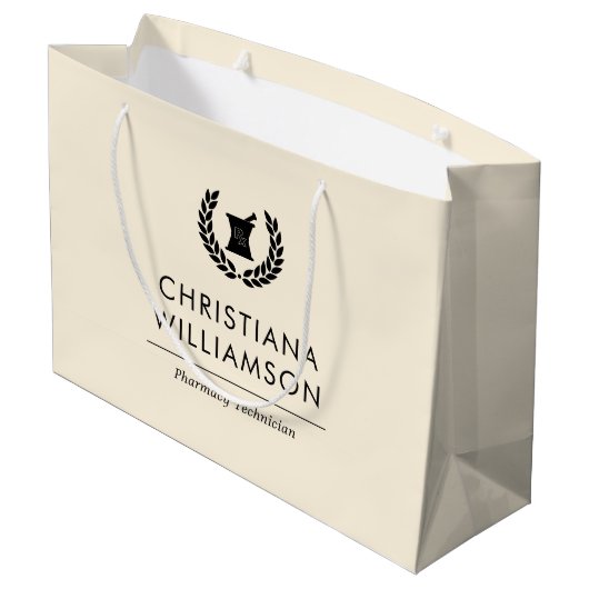 カスタムエレガント薬局技術職員 ラージペーパーバッグ (裏面アングル)