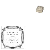 カスタムエレガント角フレ結婚ーム差出人住所 ラバースタンプ (押印)