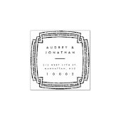 カスタムエレガント角フレ結婚ーム差出人住所 ラバースタンプ (インプリント)