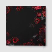 カスタムエレガント赤と黒のフローラ結婚 ゲストブック (裏面)