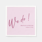 カスタムエレガント赤面のピンク結婚色 スタンダードカクテルナプキン (正面)