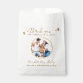 カスタムエレガント金ゴールドありがとうありがとうPhoto Pet 結婚's フェイバーバッグ (正面)