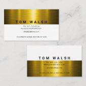 カスタムエレガント金ゴールドと白デザイン 名刺 (正面/裏面)