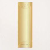 カスタムエレガント金ゴールドモノグラムトレンディーフィットネス ヨガマット (正面)