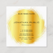 カスタムエレガント金ゴールドルッモダンクモノグラムテンプレート スクエア名刺 (裏面)