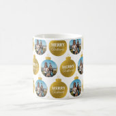 カスタムエレガント金ゴールド写真オーナメントクリスマス コーヒーマグカップ (中央)