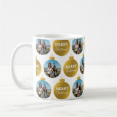 カスタムエレガント金ゴールド写真オーナメントクリスマス コーヒーマグカップ (左)