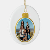 カスタムエレガント金ゴールド写真オーナメントクリスマス セラミックオーナメント (右)