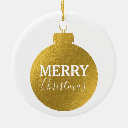 カスタムエレガント金ゴールド写真オーナメントクリスマス セラミックオーナメント (裏面)