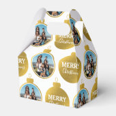 カスタムエレガント金ゴールド写真オーナメントクリスマス フェイバーボックス (裏面サイド)