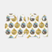 カスタムエレガント金ゴールド写真オーナメントクリスマス フェイバーボックス (折り畳みなし)