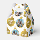 カスタムエレガント金ゴールド写真オーナメントクリスマス フェイバーボックス (正面サイド)