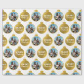 カスタムエレガント金ゴールド写真オーナメントクリスマス ラッピングペーパー (フラット)