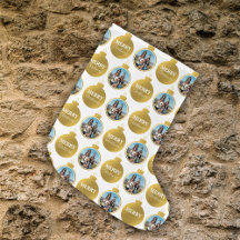 カスタムエレガント金ゴールド写真オーナメントクリスマス