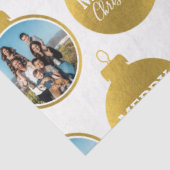 カスタムエレガント金ゴールド写真オーナメントクリスマス 薄葉紙 (詳細)