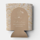 カスタムエレガント金ゴールド牛皮モダン女性のカーボーイ 缶クーラー (裏面)