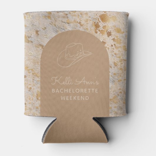 カスタムエレガント金ゴールド牛皮モダン女性のカーボーイ 缶クーラー (正面)