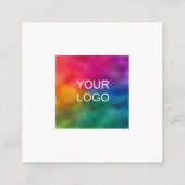 カスタムエレガント黒と金ゴールドテンプレートモダン スクエア名刺 (裏面)