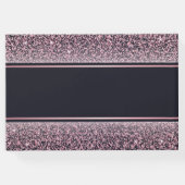 カスタムエレガント黒モダンバラ金ゴールド退職 ゲストブック (裏面)