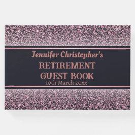 カスタムエレガント黒モダンバラ金ゴールド退職 ゲストブック