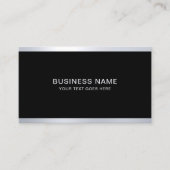 カスタムエレガント黒銀カッコいいモダン 名刺 (正面)