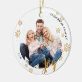 カスタムエレガント2サイドファミリーフォトクリスマス セラミックオーナメント (左)