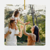 カスタムエレガント2面ファミリーフォトクリスマスサー セラミックオーナメント (裏面)