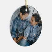 カスタムエレガント2面ファミリー写真セラミックまたは名前 セラミックオーナメント (右)