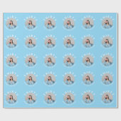 カスタムエレガントBlue 30th誕生日プレゼント ラッピングペーパー (フラット)