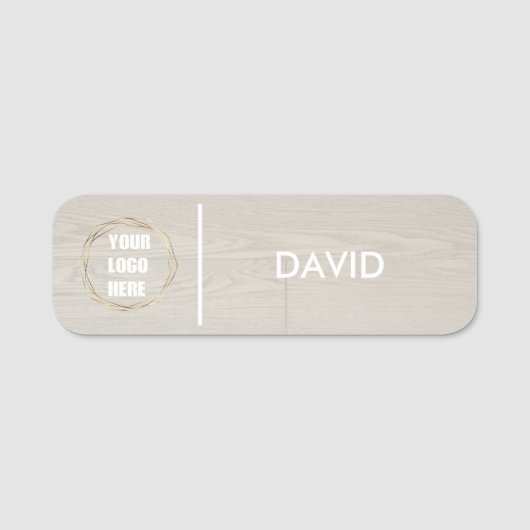 カスタムエレガントBusiness Logo Basic Employee Staff 名札 (正面)