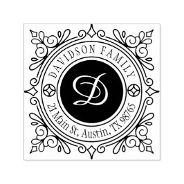 カスタムエレガントClassy Monogram差出人住所 セルフインキングスタンプ