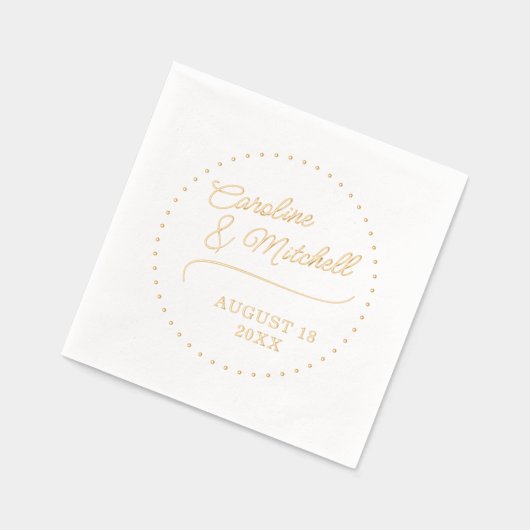 カスタムエレガントClasy Couple Names 箔ナプキン (左)