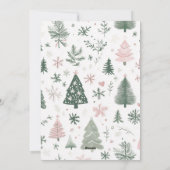 カスタムエレガントGreen & Pink Photo Christmas Card シーズンカード (裏面)